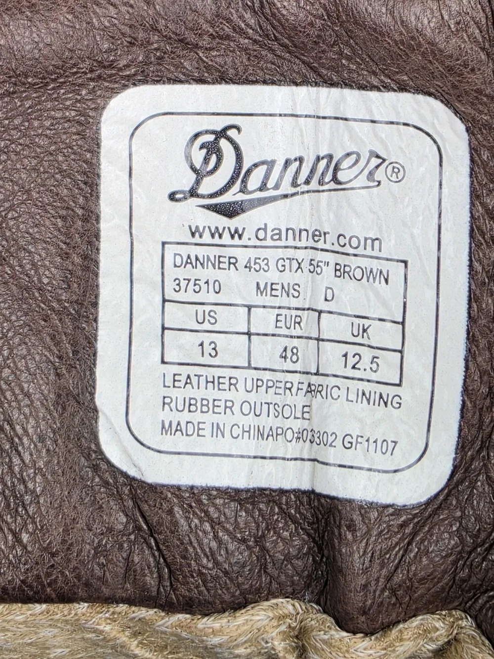 Danner 453 GTX Gore-Tex Hiking Boot Men's 13 Brown TFX Waterproof Leather